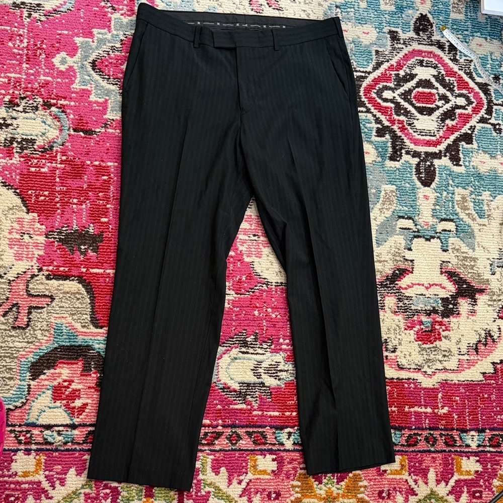 INC International Concepts Black Pinstripe Trousers 34x30